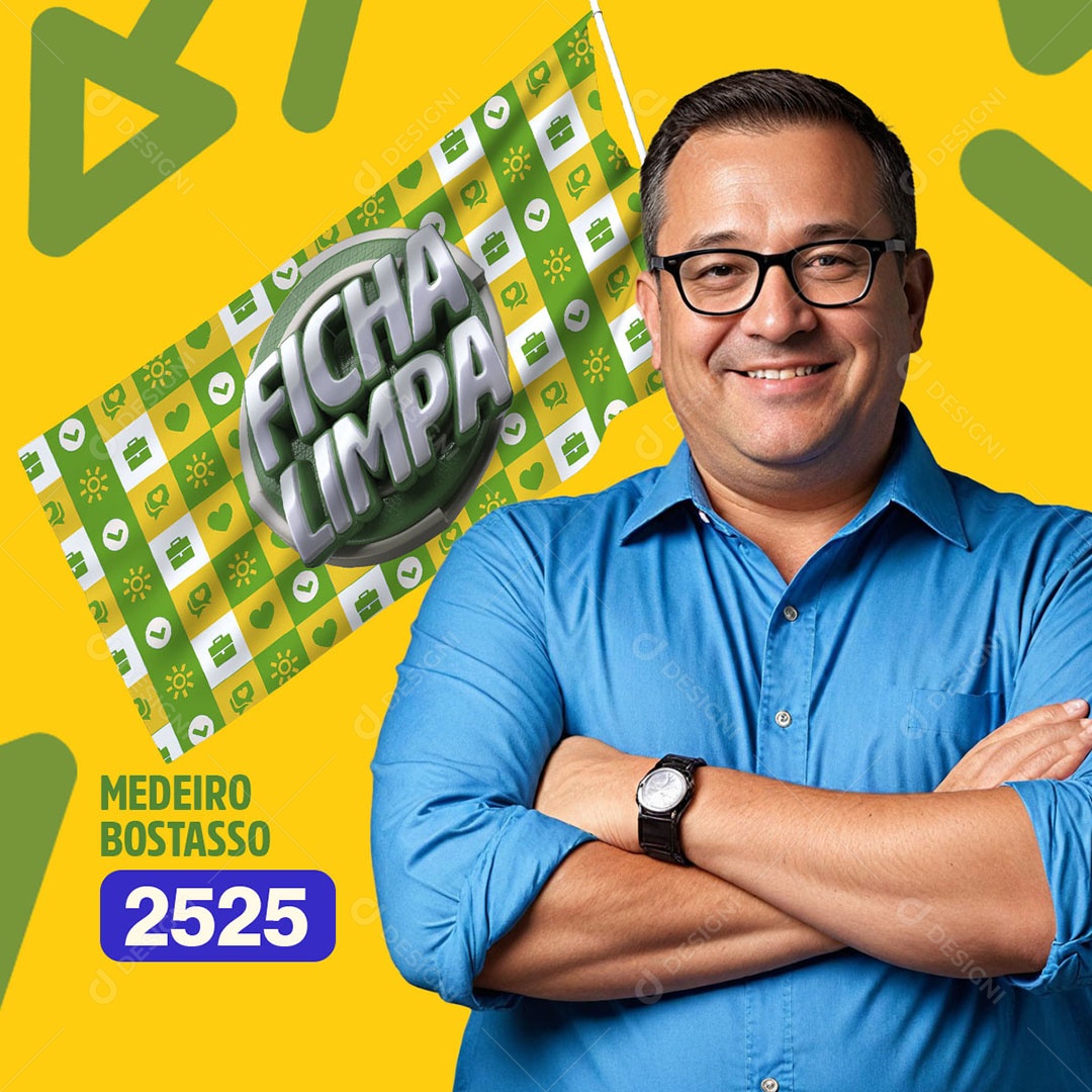 Policy Candidate Medeiro Bostasso Social Media PSD Editable