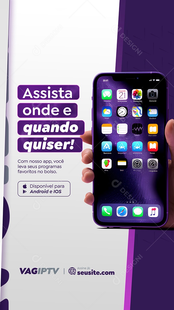Story IPTV Assista Onde a Quando Quiser Social Media PSD Editável