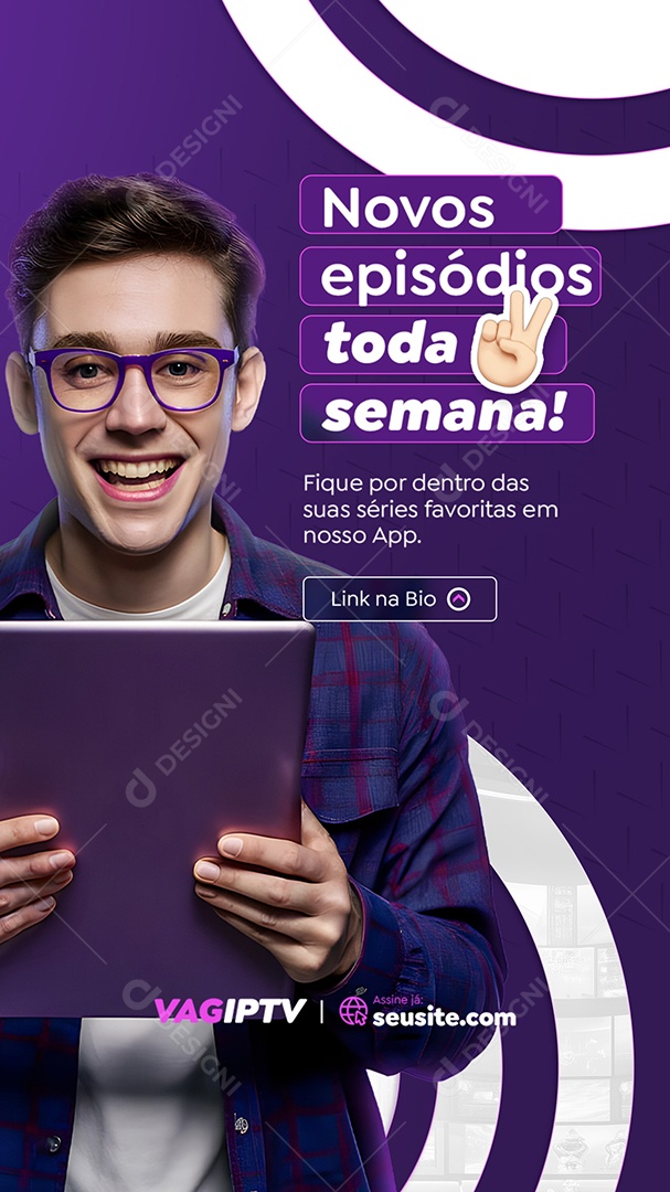 Story IPTV Novos Episódios toda Semana Social Media PSD Editável