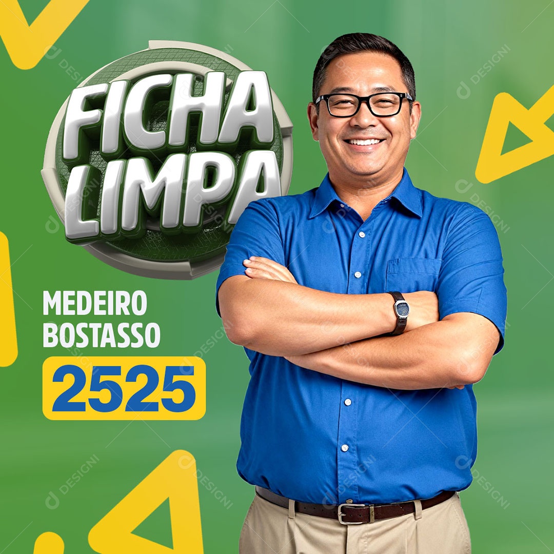 Política Candidato Medeiro Bostasso Social Media PSD Editável