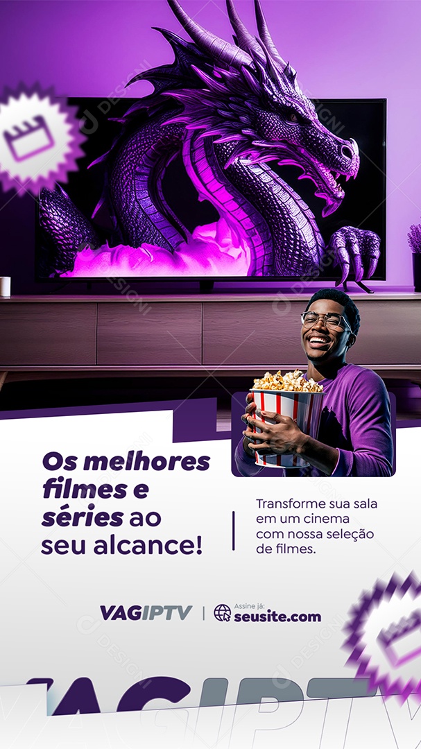 Story IPTV Os Melhores Filmes e Séries Social Media PSD Editável