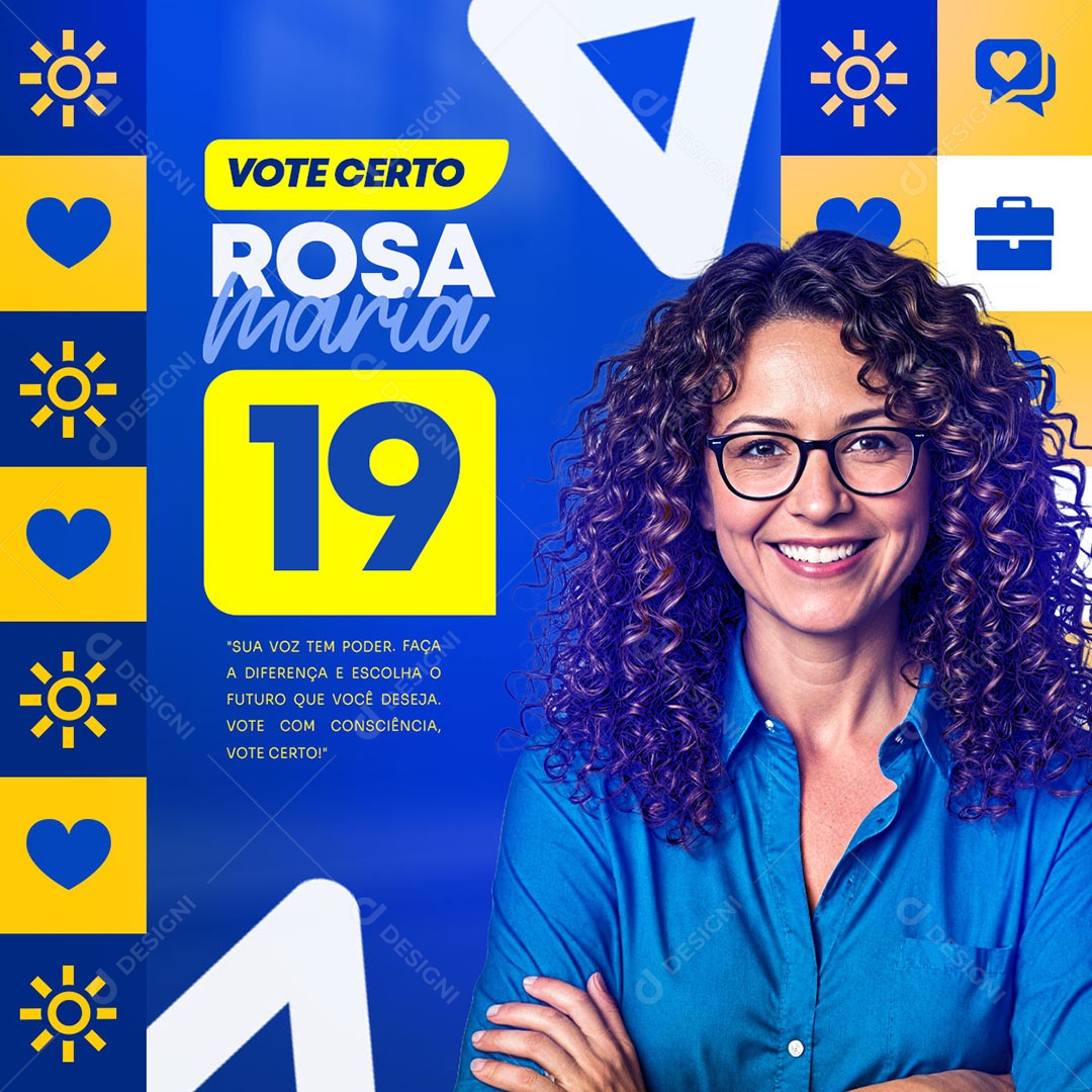 Política Candidata Rosa Maria Social Media PSD Editável