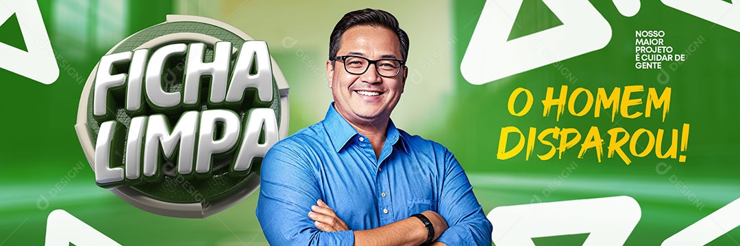 Banner Política O Homem Disparou Social Media PSD Editável