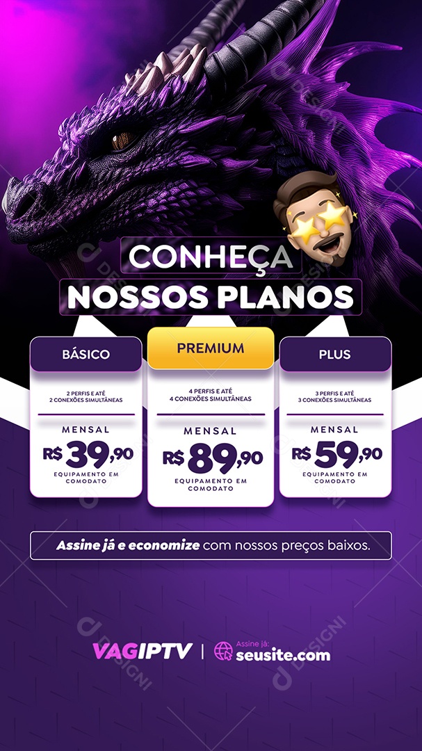 Story IPTV Conheça Nossos Planos Social Media PSD Editável