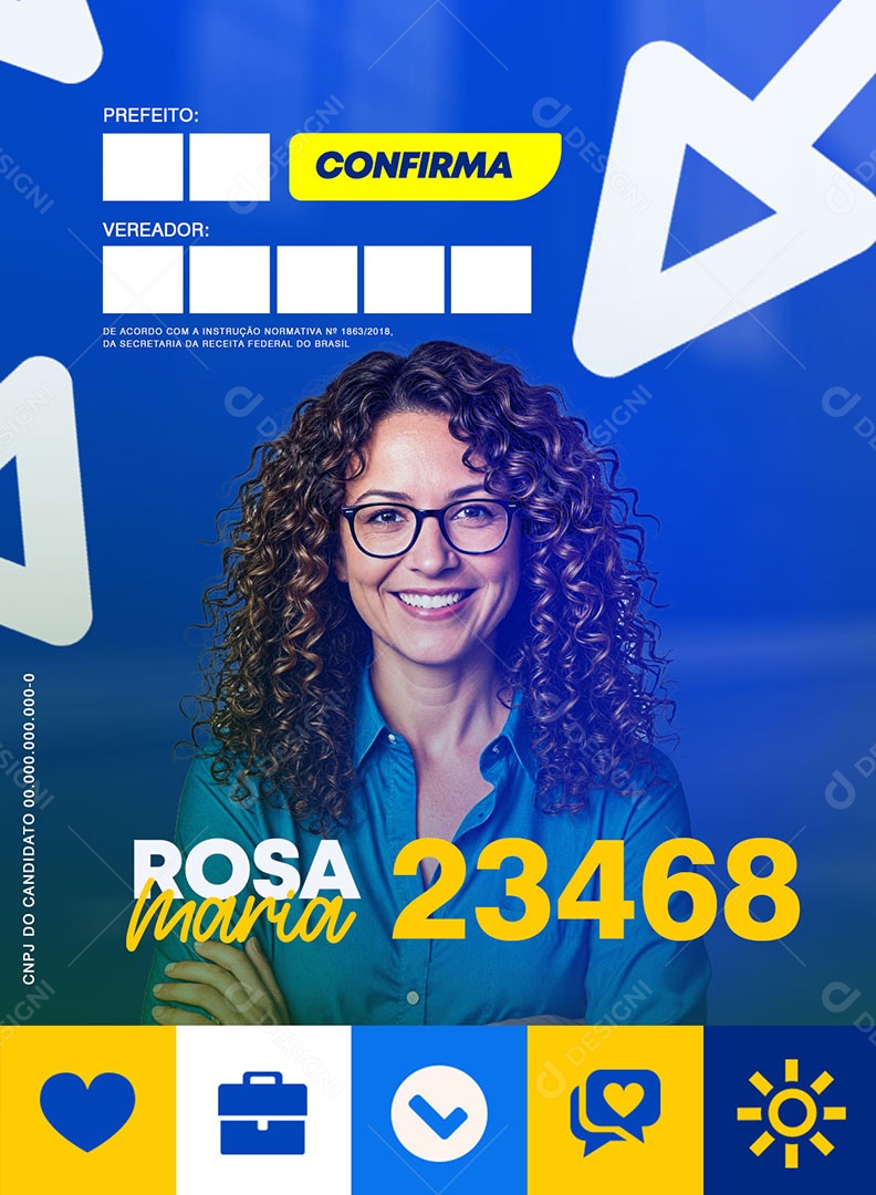 Política Candidata Rosa Maria Social Media PSD Editável