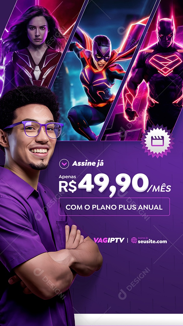 Story IPTV Assine Já Social Media PSD Editável