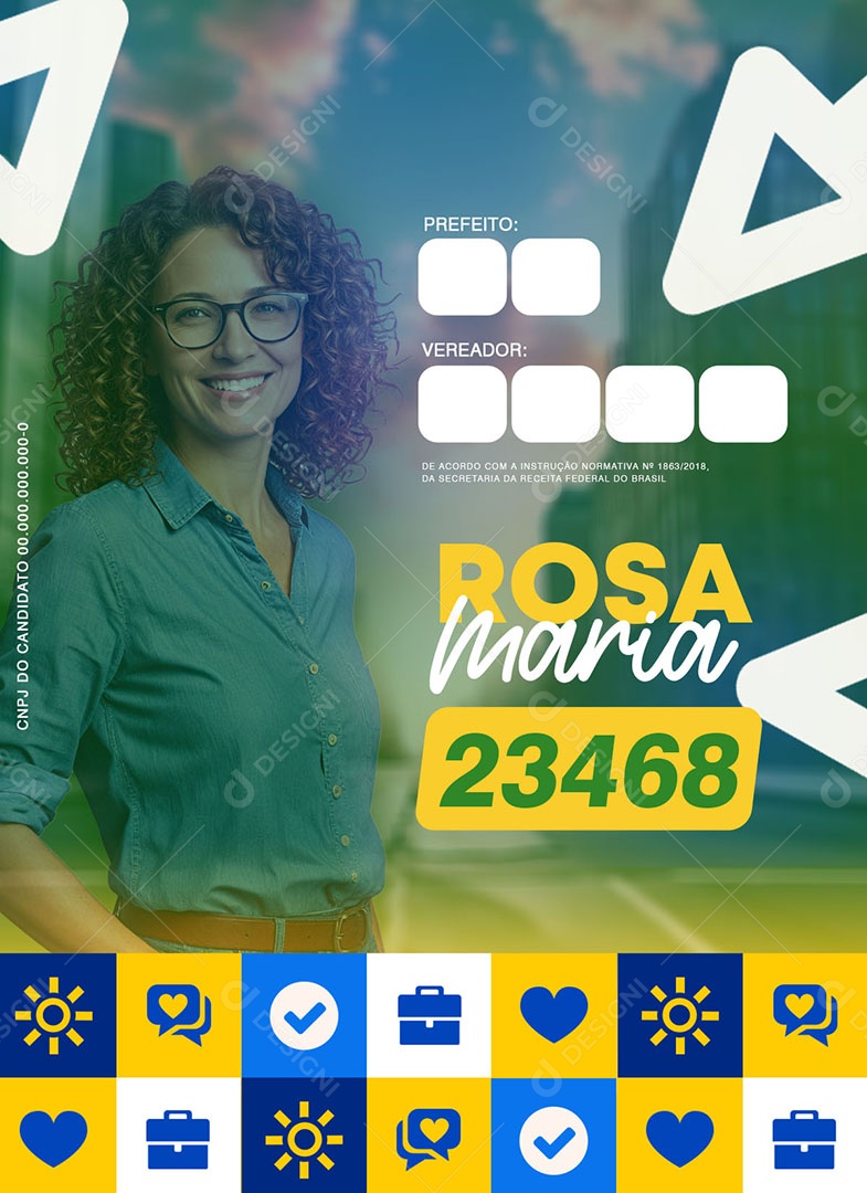 Política Candidata Rosa Maria Social Media PSD Editável