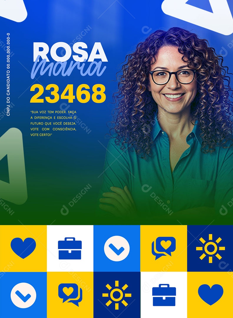 Política Candidata Rosa Maria Social Media PSD Editável