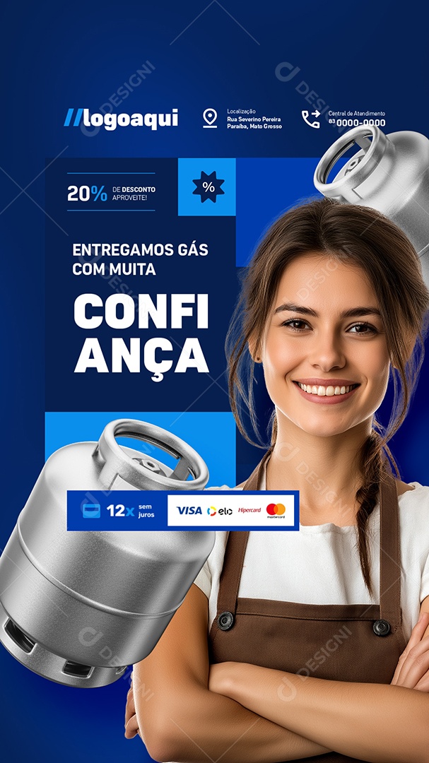 Story Distribuidora de Gás e Água Ideal para Sua Cozinha Social Media PSD Editável