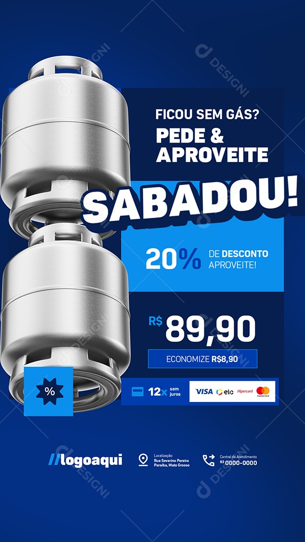 Story Distribuidora de Gás e Água Ficou Sem Gás Pede Social Media PSD Editável