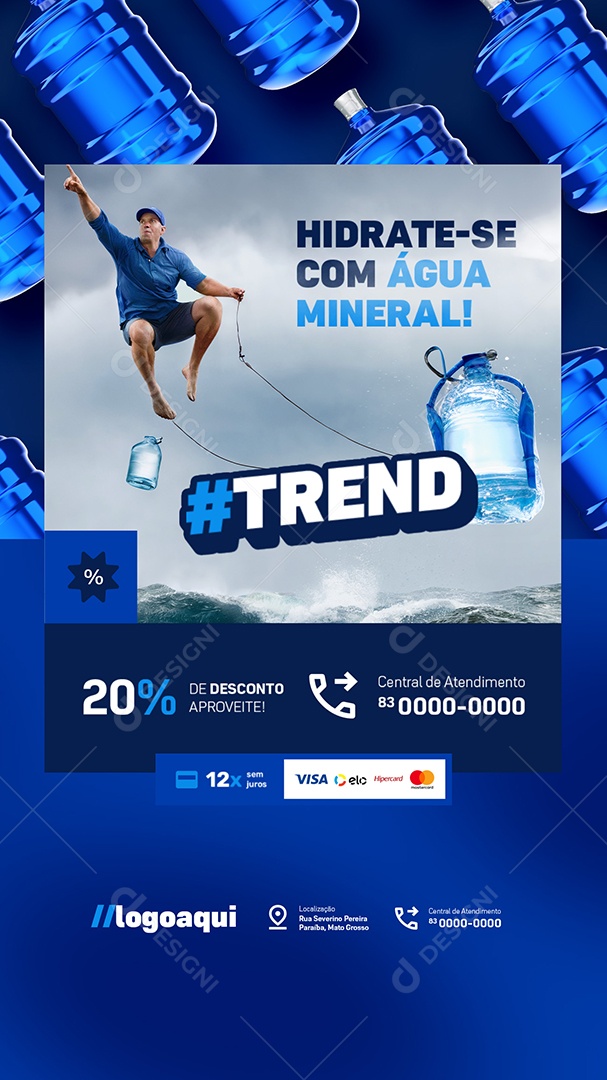 Story Distribuidora de Gás e Água Hidrate-Se Social Media PSD Editável