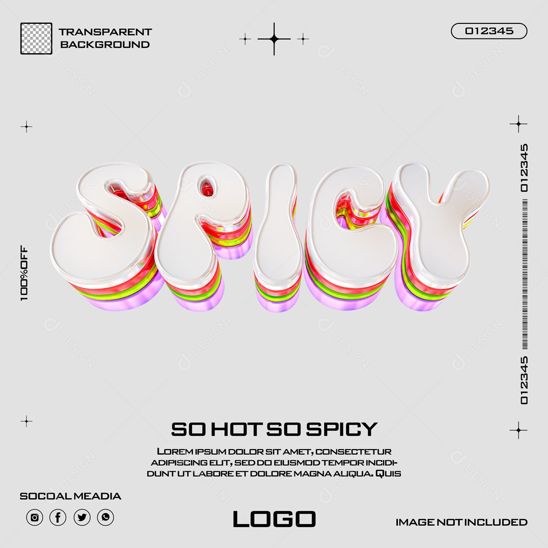 Spicy Texto 3D para Composição PSD