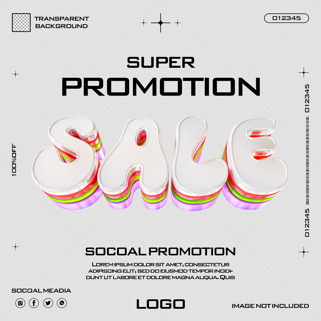 Oferta Texto 3D para Composição PSD