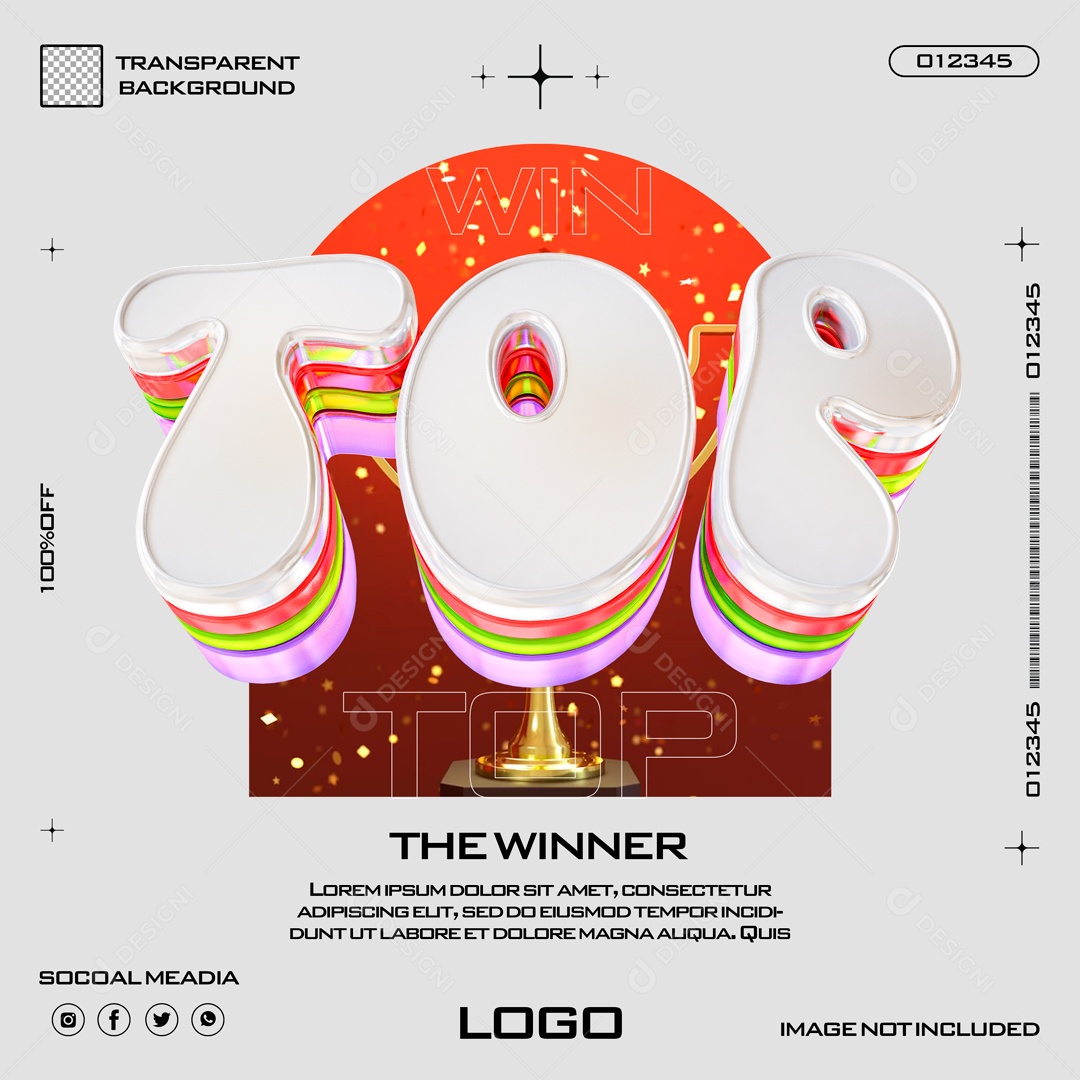 TOP Texto 3D para Composição PSD