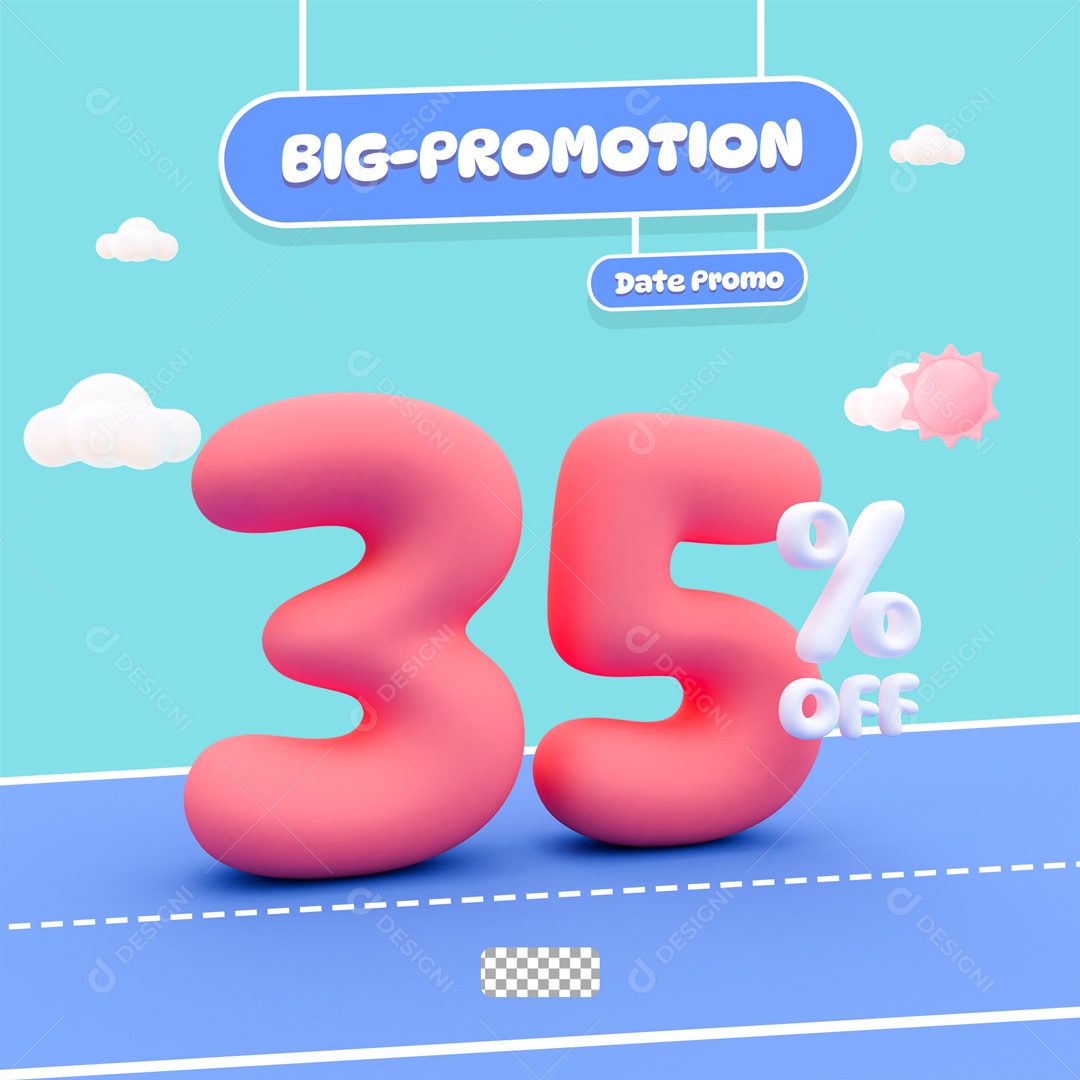 Desconto de 35% OFF Elemento 3D Rosa para Composição PSD