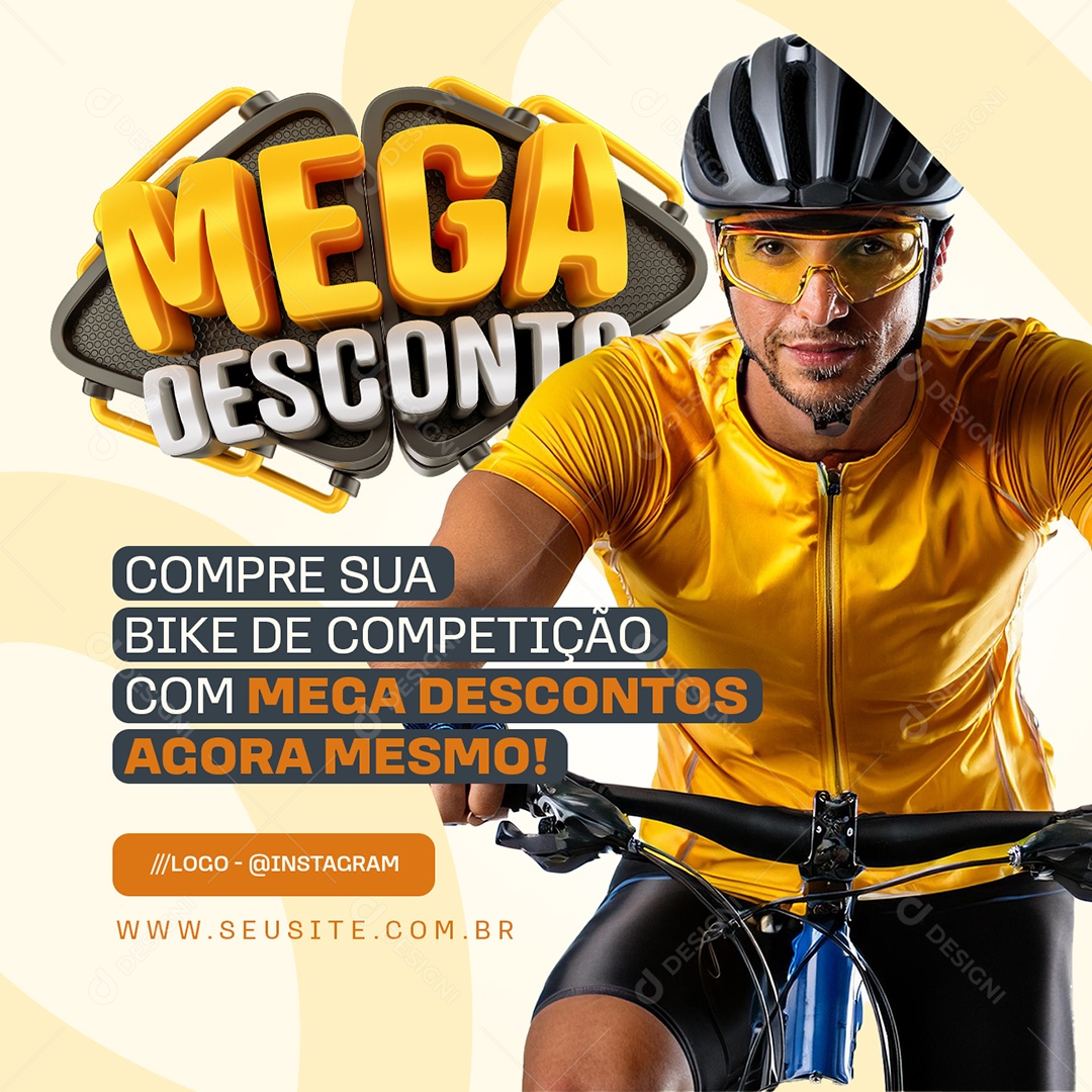 Mega Desconto Loja de Bicicleta Social Media PSD Editável