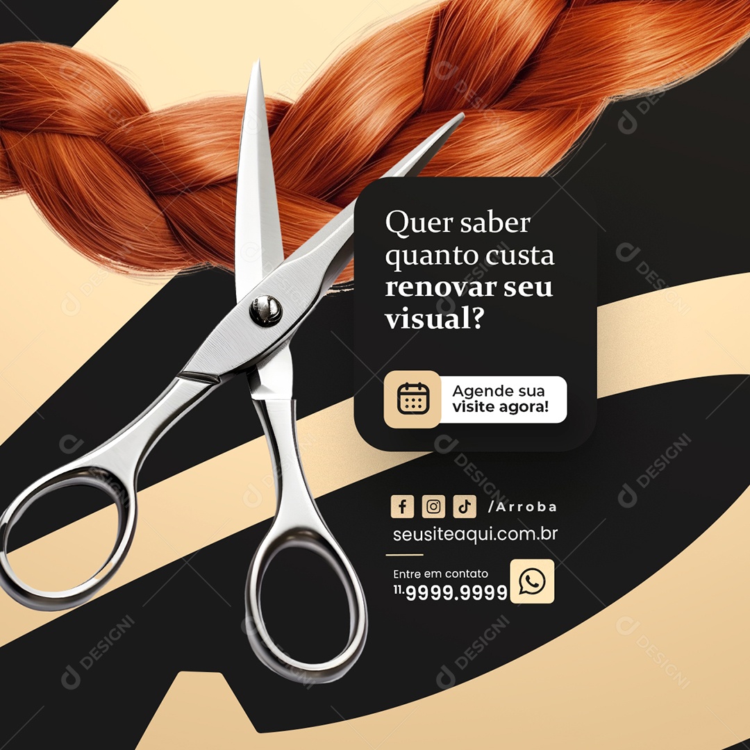 Salão de Beleza Quer Saber Quanto Custa Social Media PSD Editável