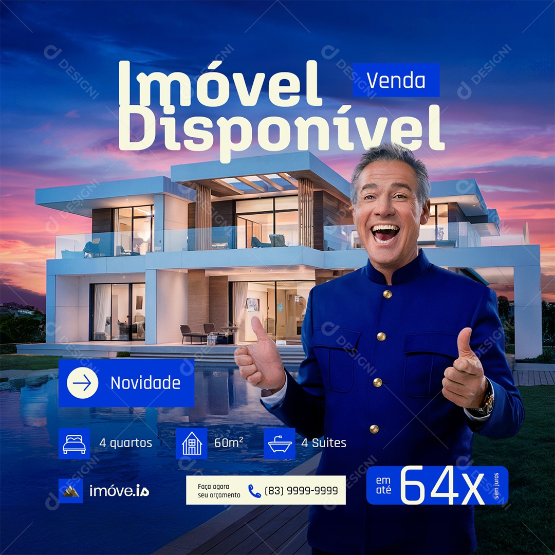 Imóveis Imóvel Disponível Social Media PSD Editável