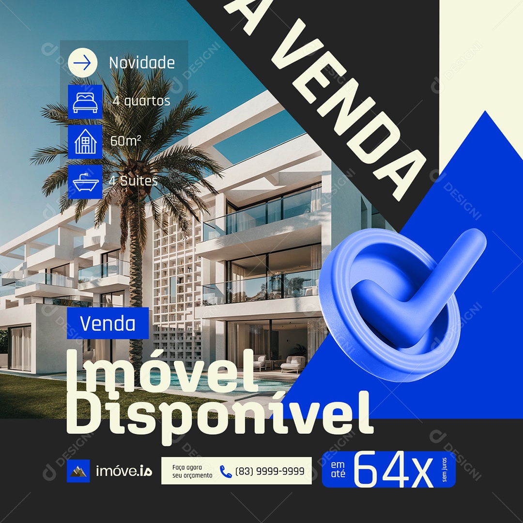 Imóveis Venda Imóvel Disponível Social Media PSD Editável