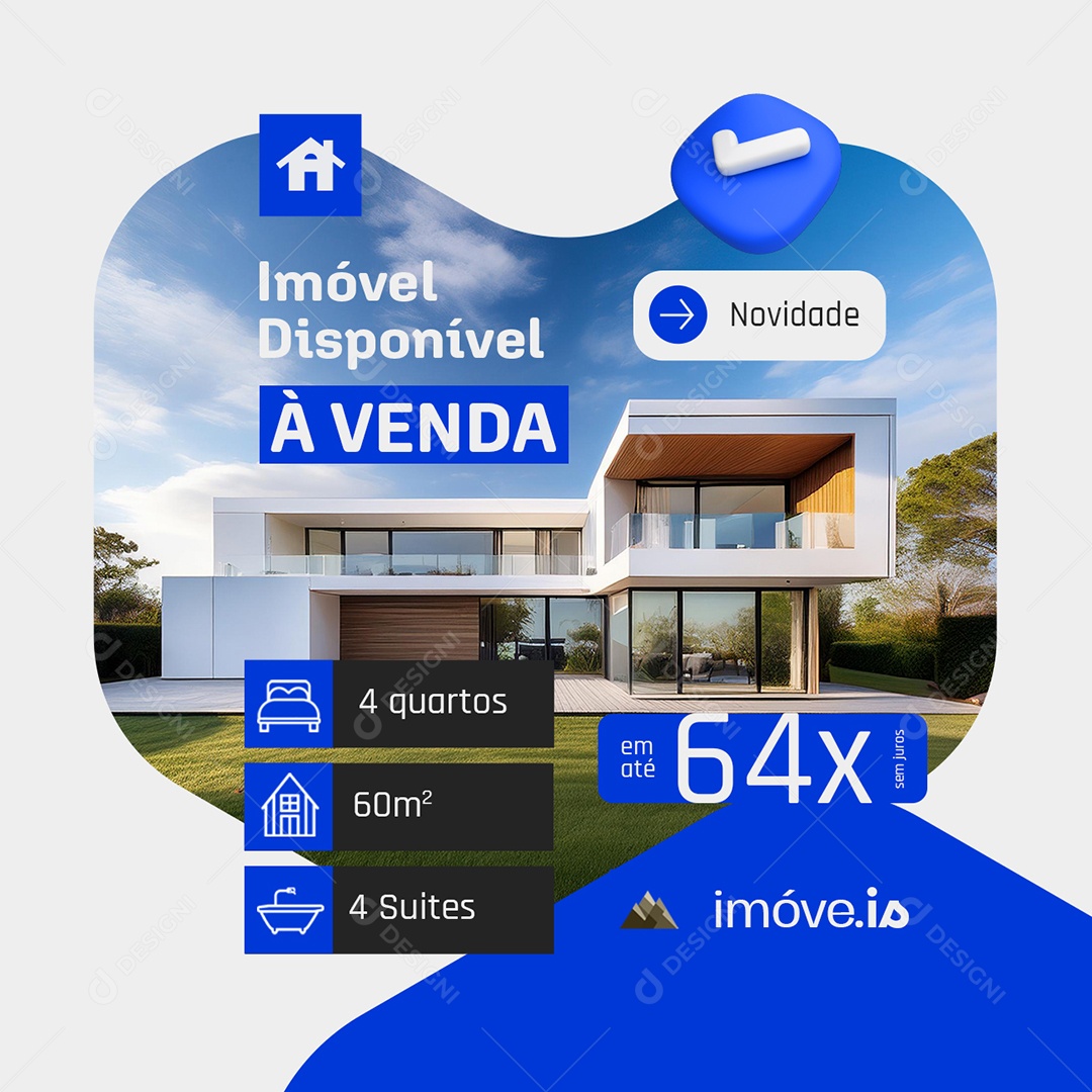Imóveis Imóvel Disponível à Venda Novidade Social Media PSD Editável