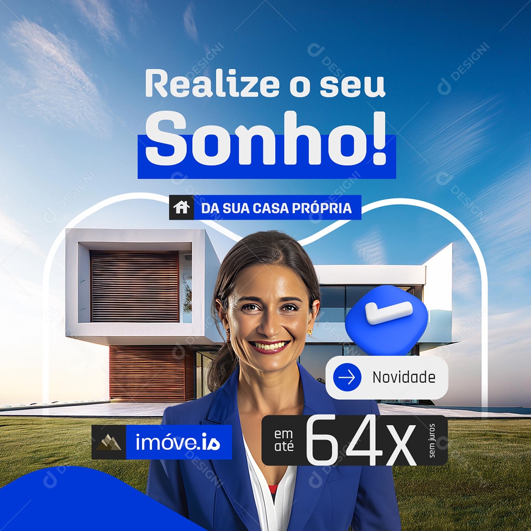 Imóveis Realize o Seu Sonho Social Media PSD Editável