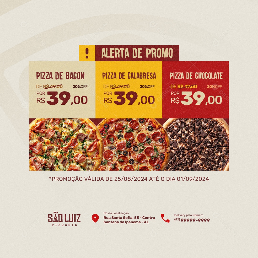 Pizzaria Alerta De Promo Social Media PSD Editável