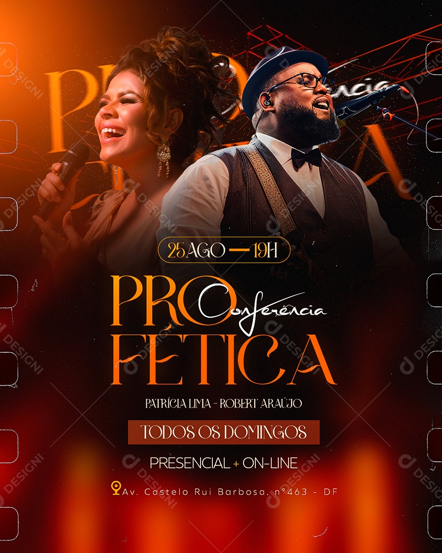 Gospel Coferencia Profética Social Media PSD Editável