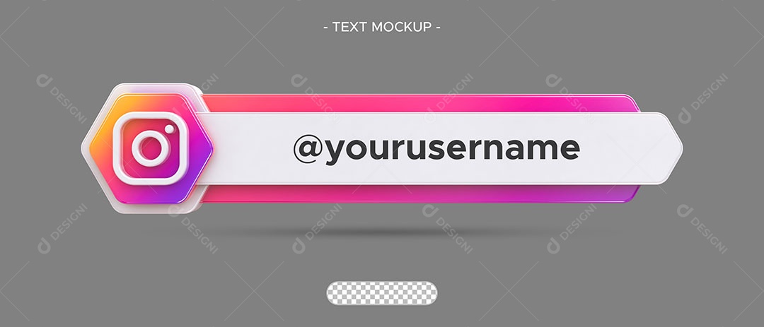 Perfil do Instagram Tag para Redes Sociais Elemento 3D para Composição PSD