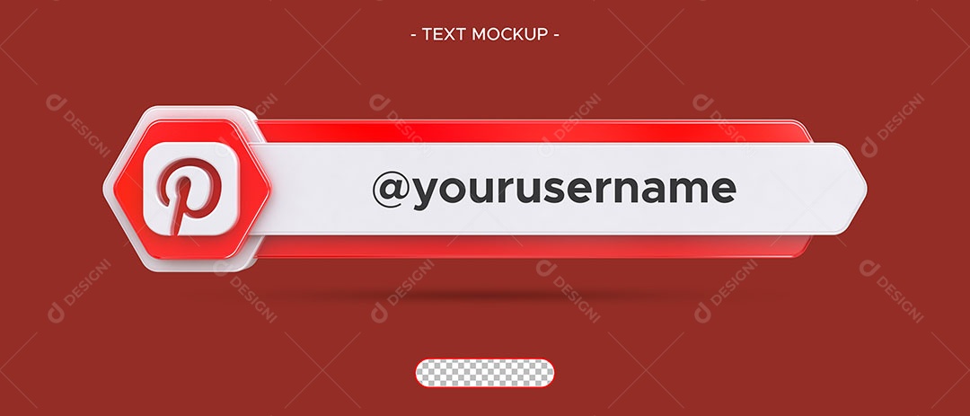 Perfil do Pinterest Tag para Redes Sociais Elemento 3D para Composição PSD
