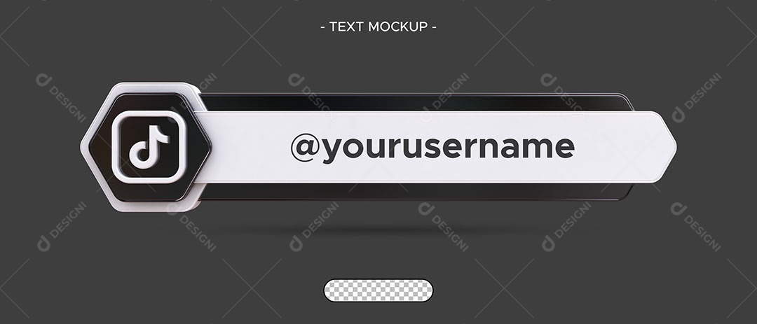 Perfil do Tik Tok Tag para Redes Sociais Elemento 3D para Composição PSD