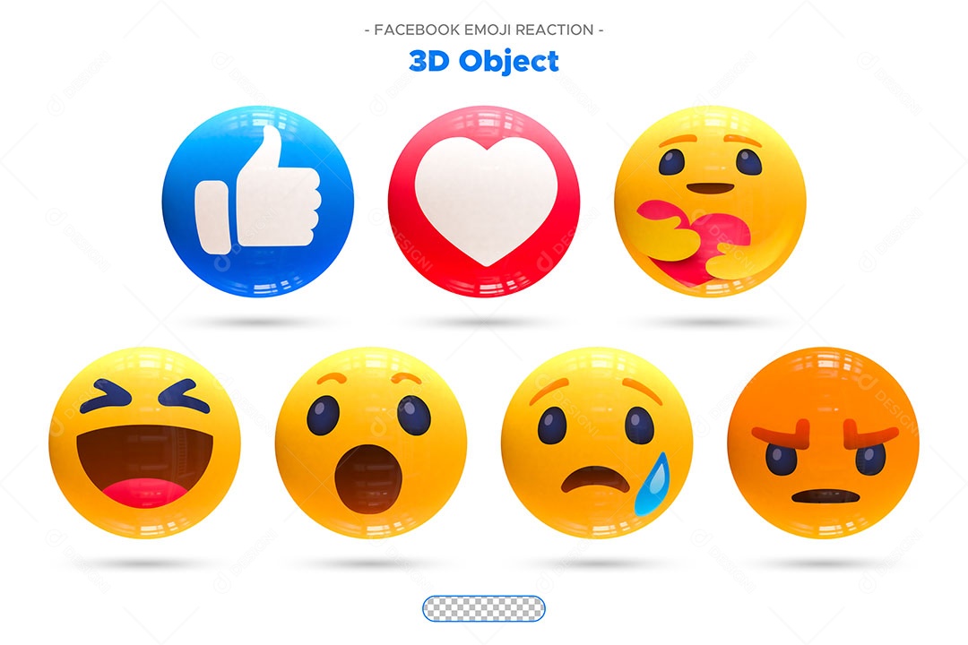 Conjunto de Emojis Elemento 3D para Composição PSD