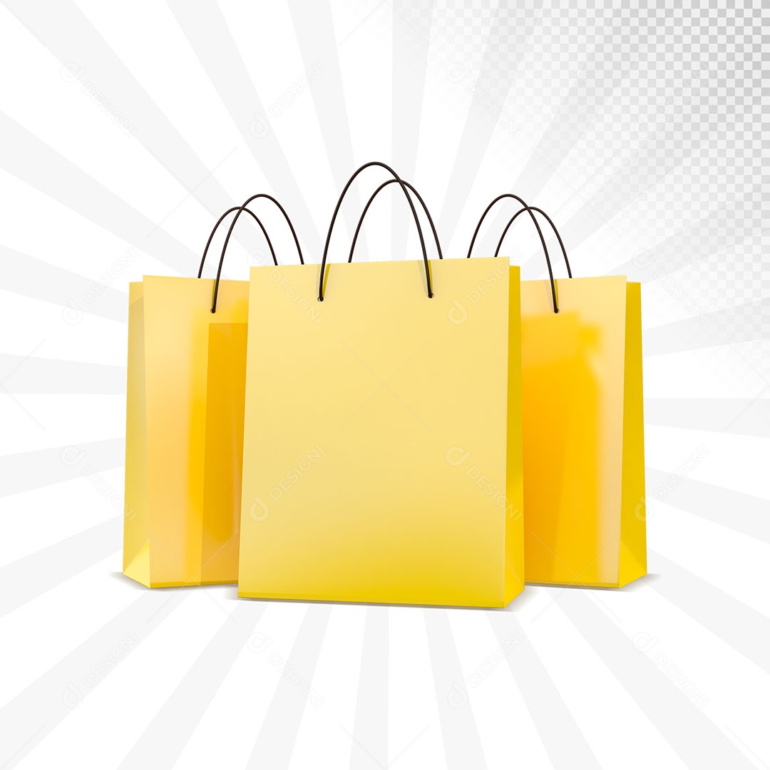 Sacola de Compras Elemento 3D para Composição PSD