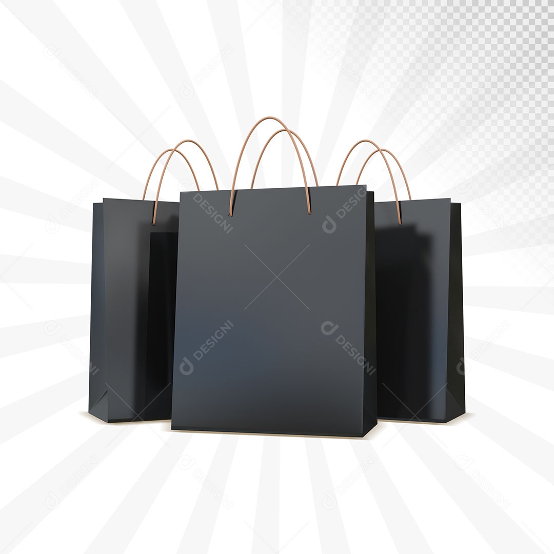 Sacola de Compras Elemento 3D para Composição PSD