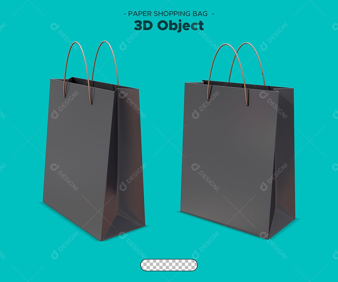 Sacola de Compras Elemento 3D para Composição PSD