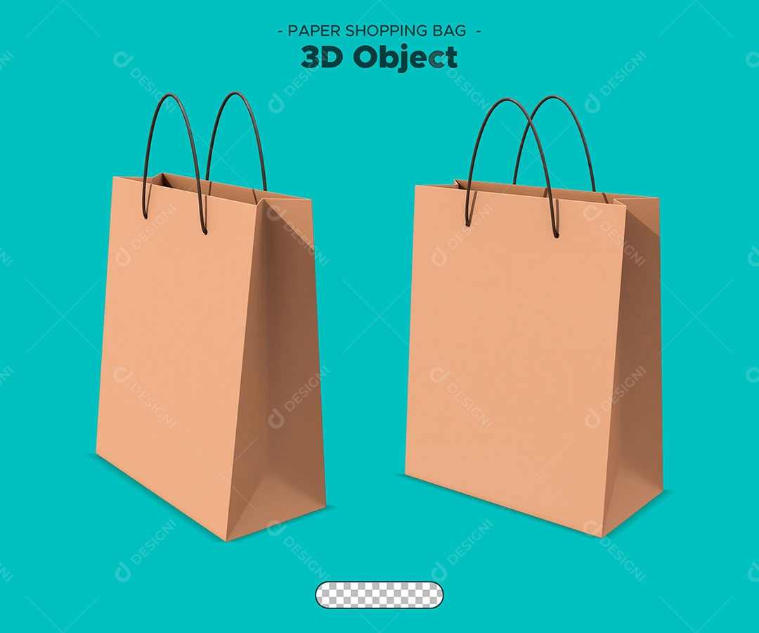 Sacola de Compras Elemento 3D para Composição PSD