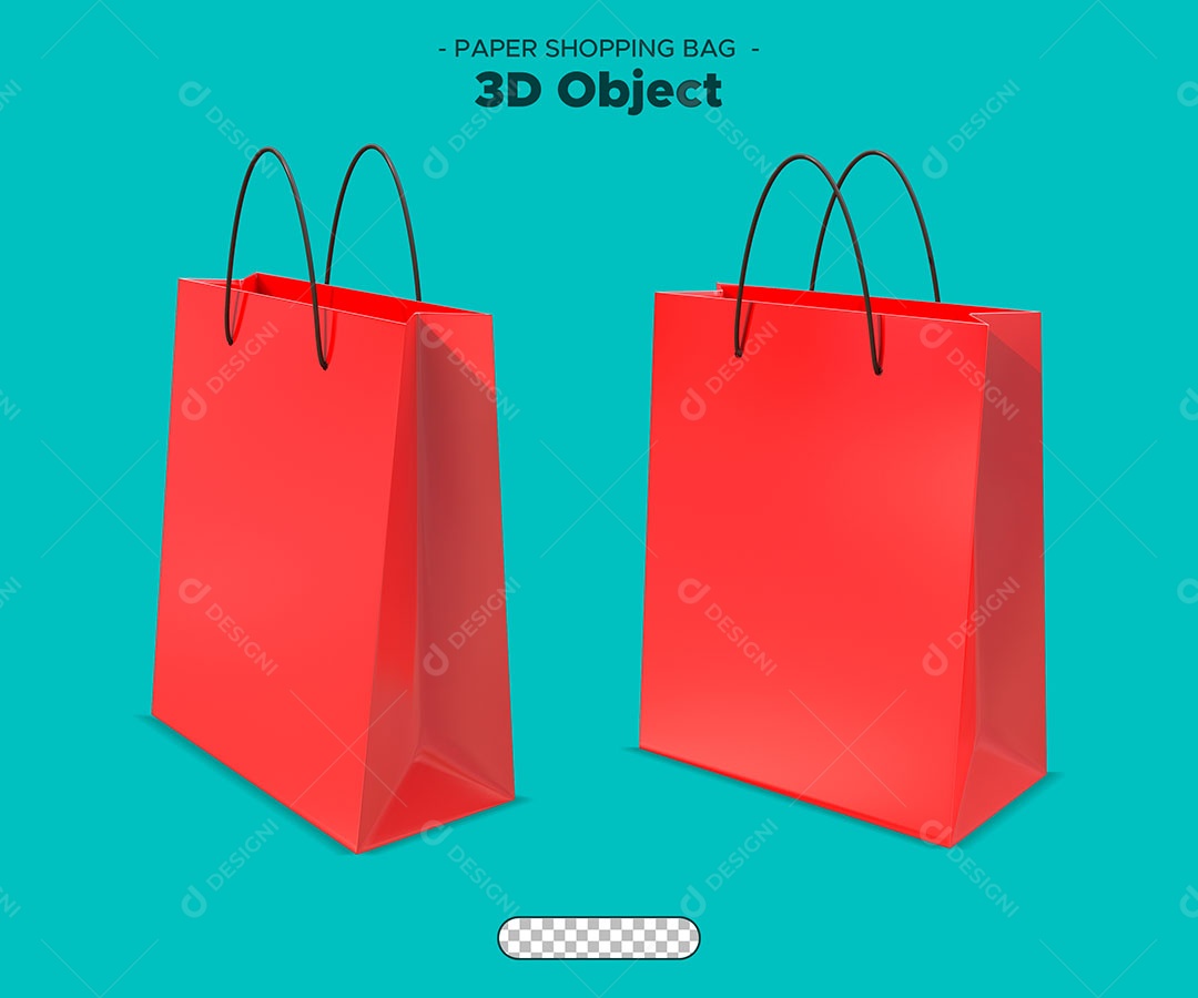 Sacola de Compras Elemento 3D para Composição PSD