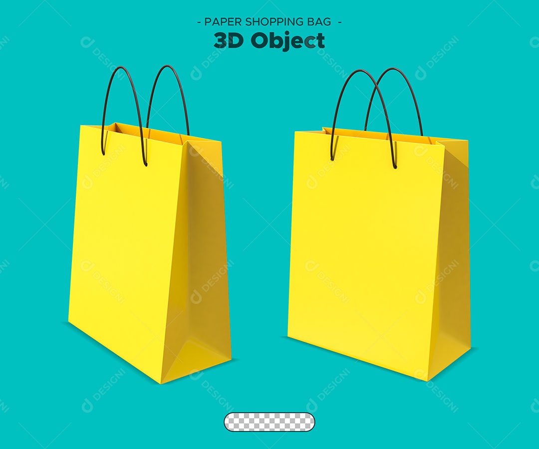 Sacola de Compras Elemento 3D para Composição PSD