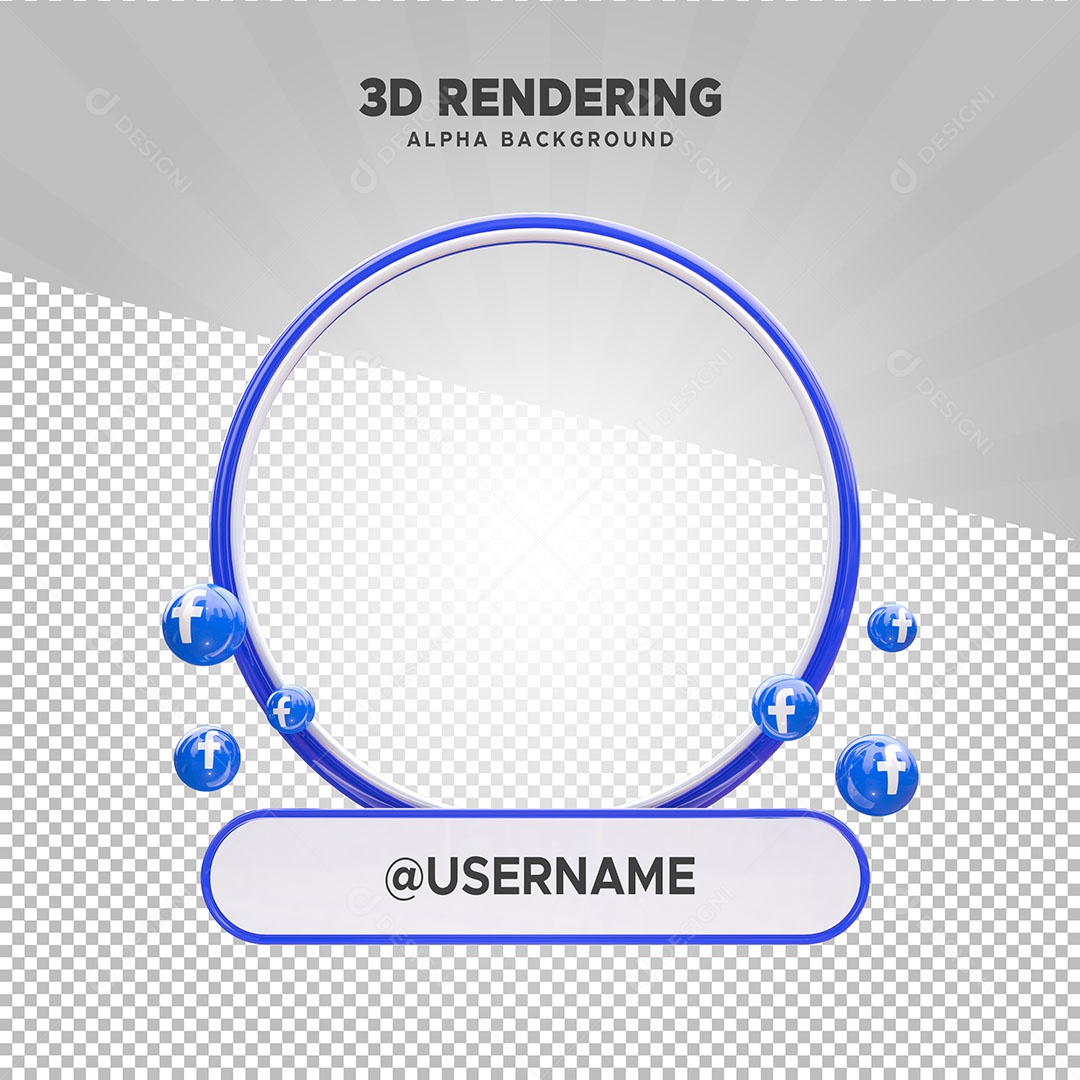 Moldura de Perfil do Facebook Elemento 3D para Composição PSD