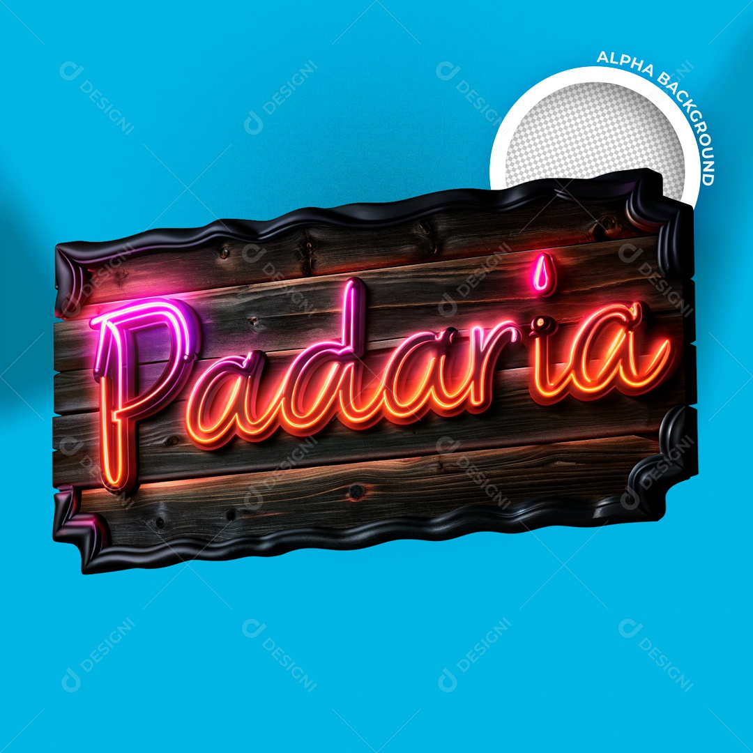 Padaria Selo 3D Colorido para Composição PSD