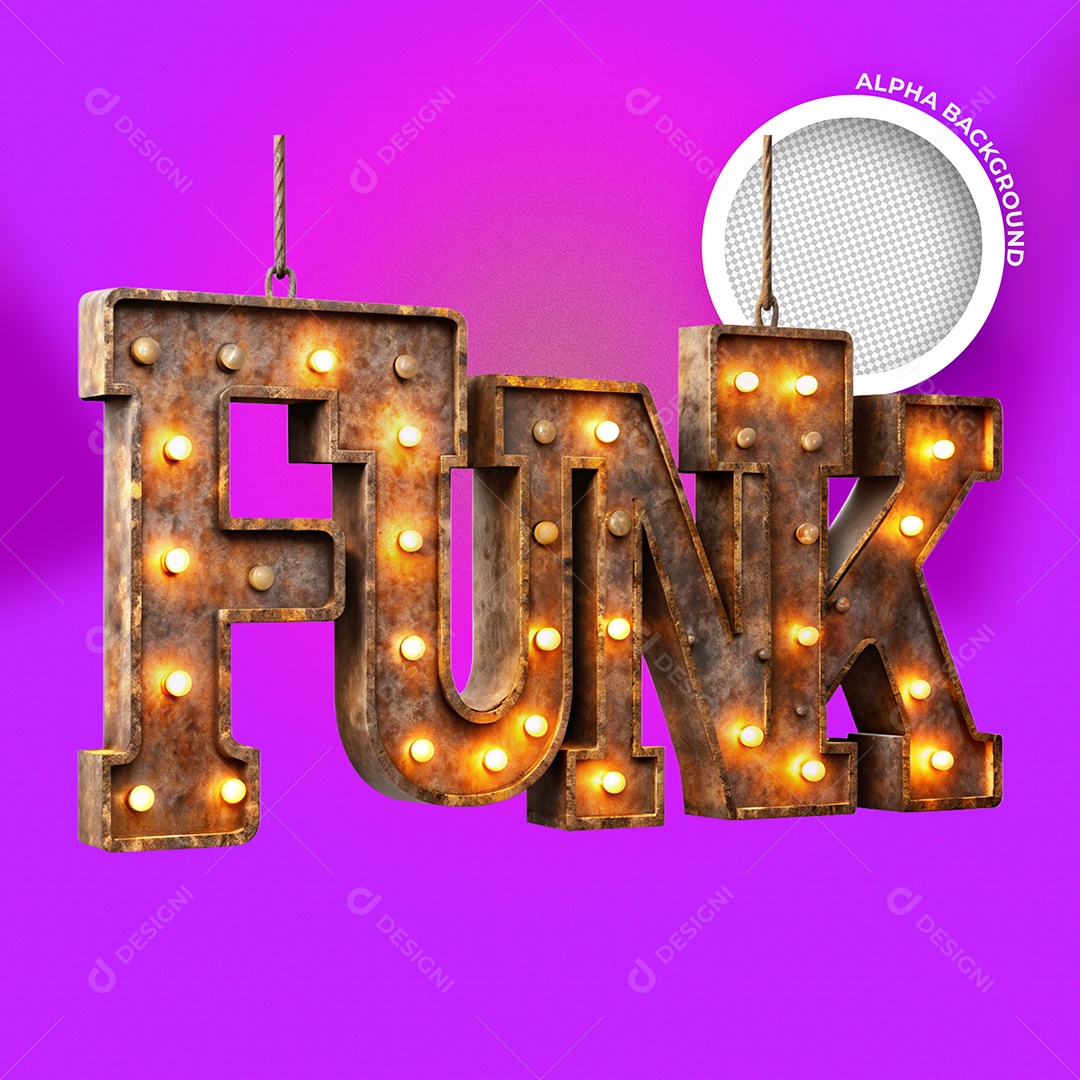 Funk Selo 3D para Composição PSD