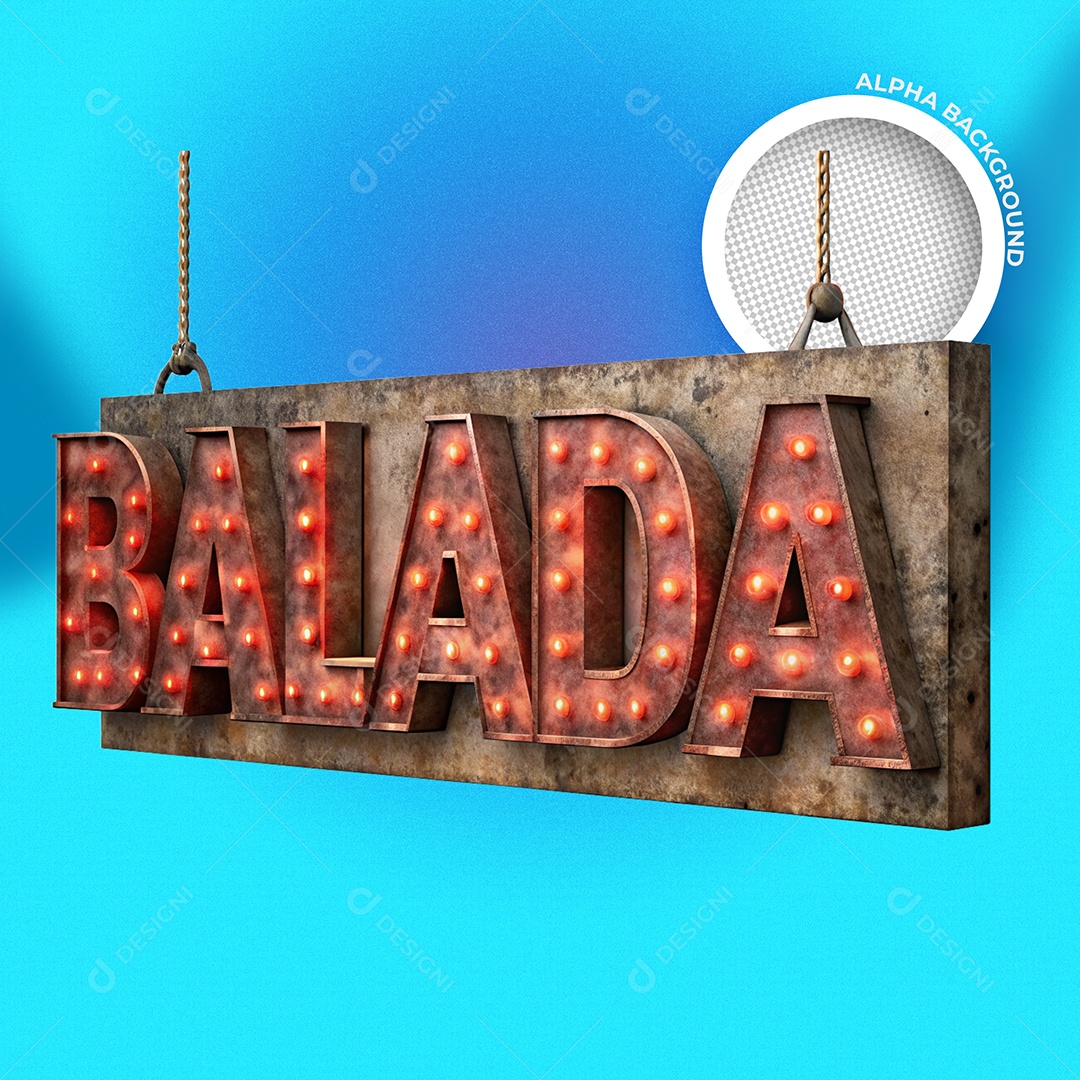 Balada Selo 3D para Composição PSD