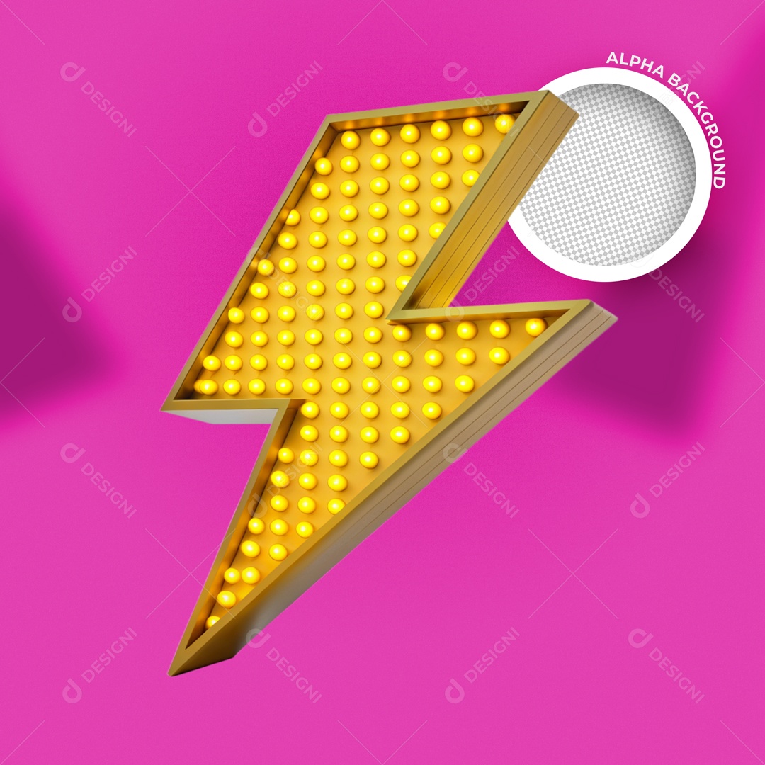 Flash com Led Elemento 3D para Composição PSD