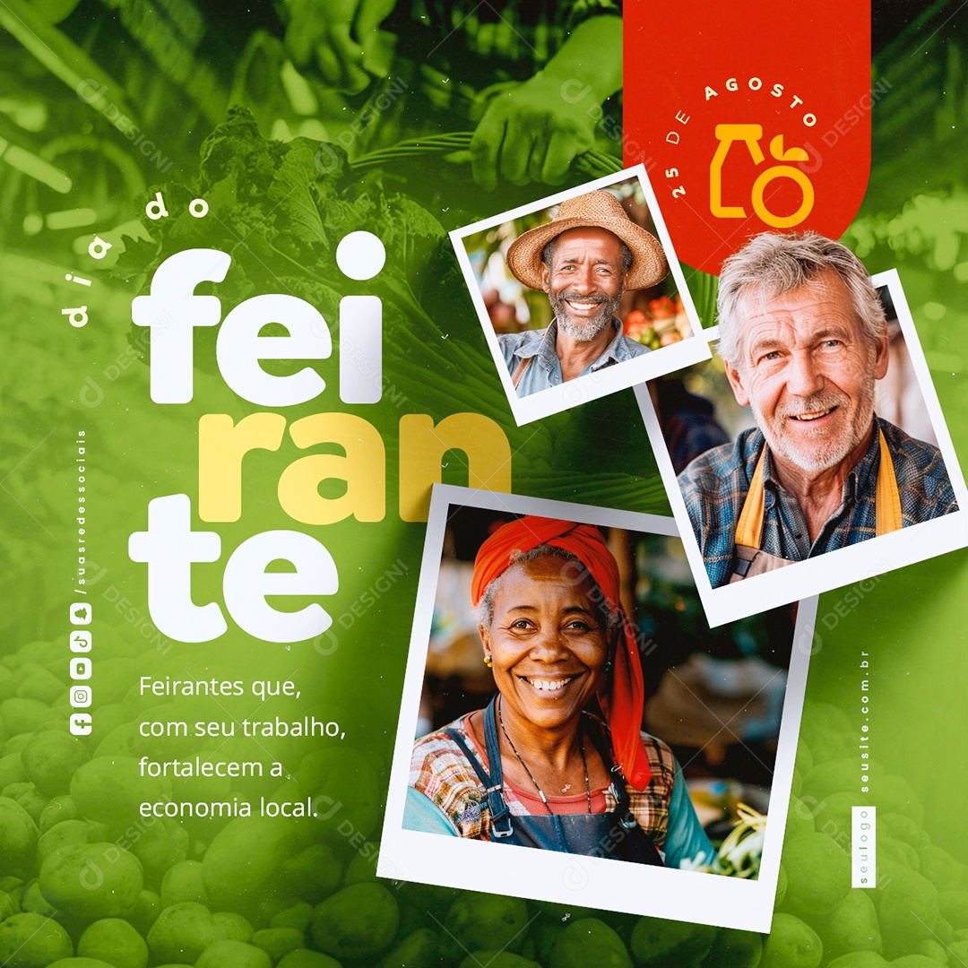 Dia do Feirante Seu Trabalho Fortalecem a Economia Social Media PSD Editável