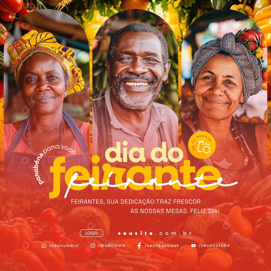 Dia do Feirante 25 de Agosto Social Media PSD Editável