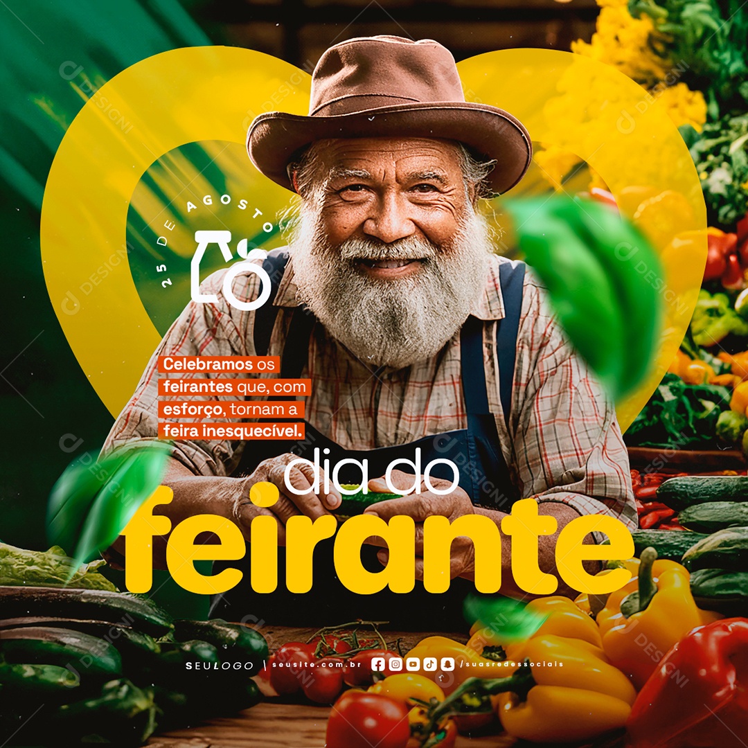 Dia do Feirante 25 de Agosto Celebramos Social Media PSD Editável