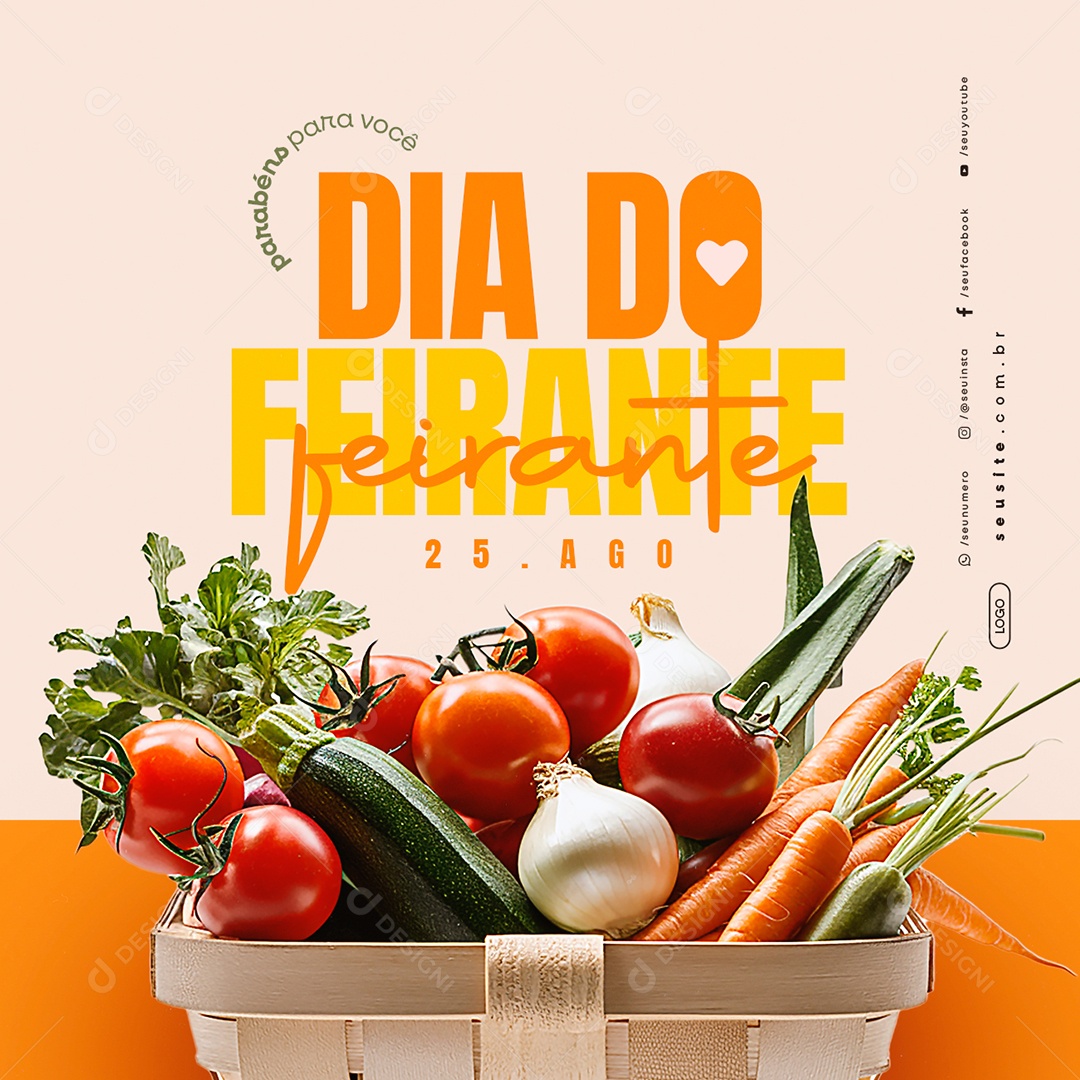 Dia do Feirante 25 de Agosto Social Media PSD Editável
