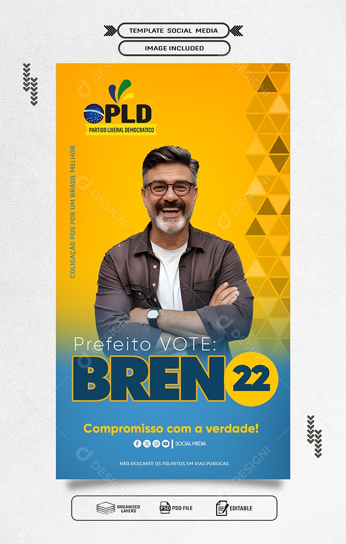 Story Política Prefeito Breno Social Media PSD Editável
