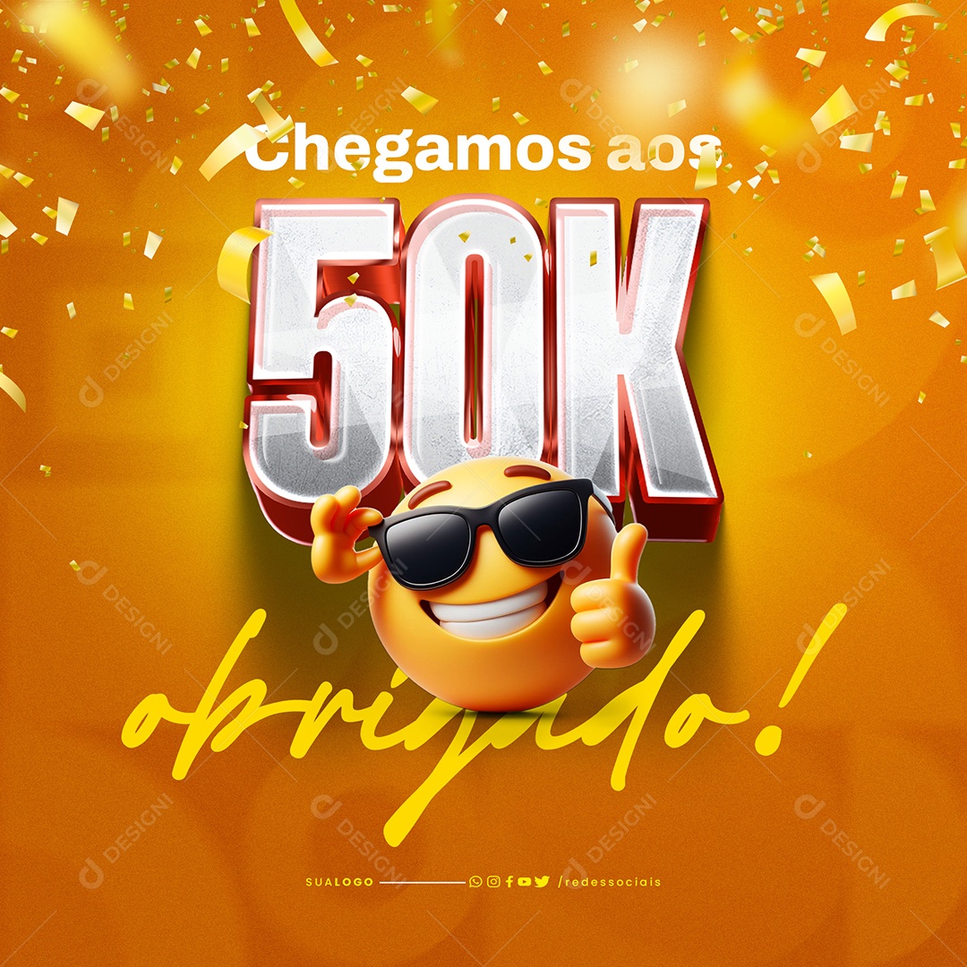Chegamos aos 50k de Seguidores Social Media PSD Editável