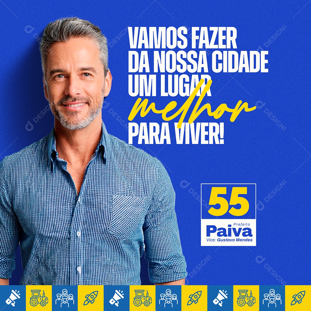 Pack Político Uma Cidade Melhor Social Media PSD Editável