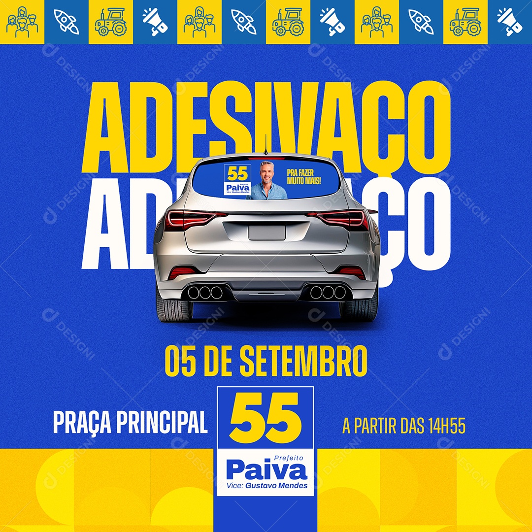 Pack Político Adesivaço Social Media PSD Editável